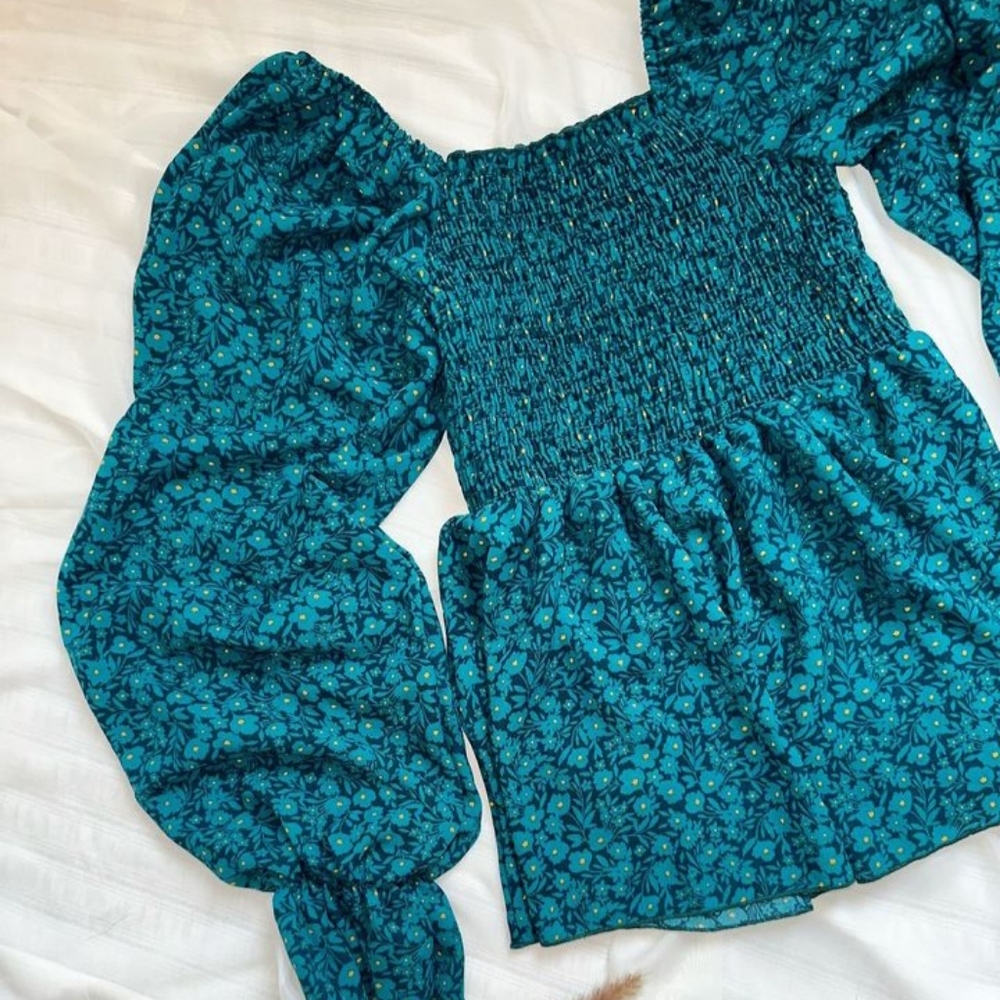 Always with You Ruffle Teal Top